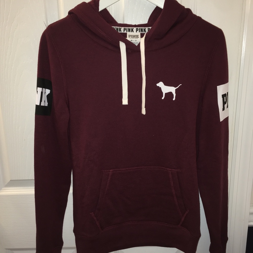 Maroon PINK Hoodie XS